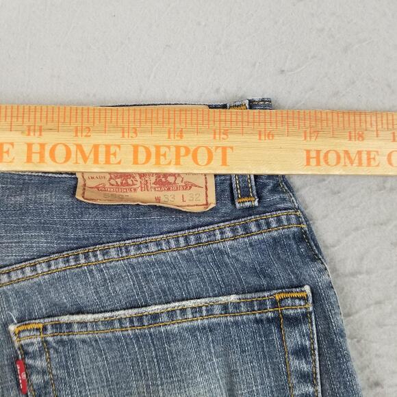 Levis 569 Jeans Mens 33x32 Blue Relaxed Straight Denim 100% Cotton Medium Wash - Picture 9 of 14